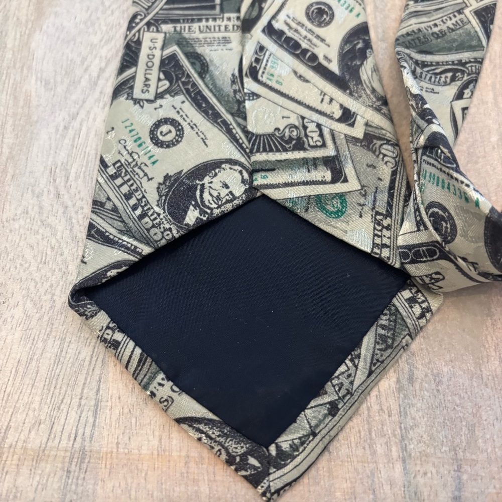 Money Print Tie mens - Picture 6 of 7